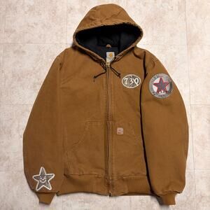 1 of 1 Asspizza 2023 Custom Carhartt J130 Flannel-Lined Duck Active Jacket